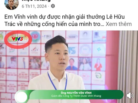 CEO Công ty TNHH dược Vĩnh Khang đang quảng cáo "thổi" thực phẩm thành "thần dược"?